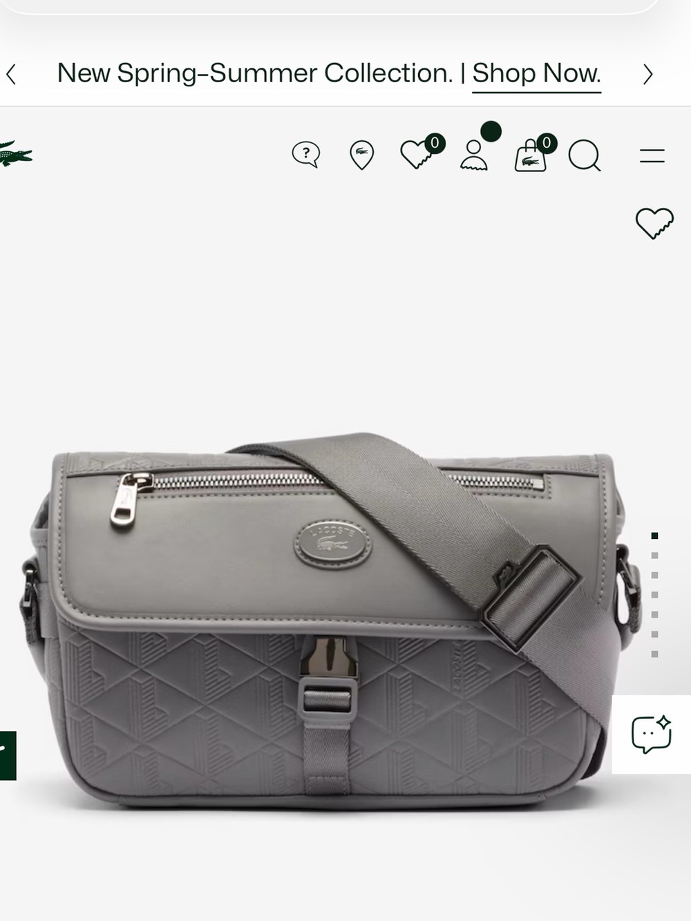Lacoste Grey Crossbody Belt Bag